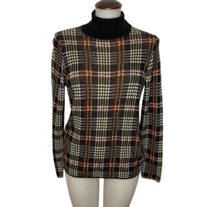 Plaid Turtle Neck Sweater